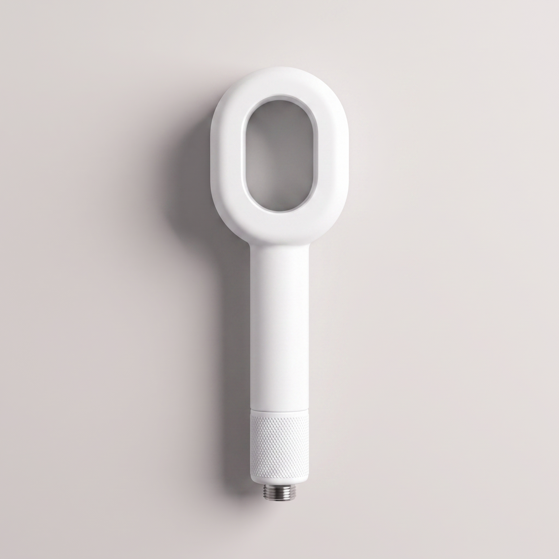 HAIRBLOOM filtering shower head in Snow White, seen from behind